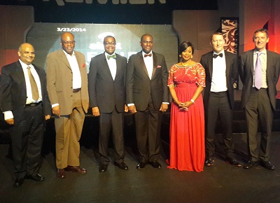 Mr. Segun Ogunsanya, ceo, Airtel Nigeria (4th left)  flanked by members of Board, Airtel, special invites and speakers at the launch of Airtel Premier in Lagos on Sunday.